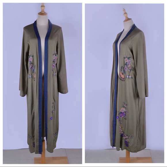 NEW Boho Gypsy Embroidered Robe Kimono Cover Up - Picture 4 of 7